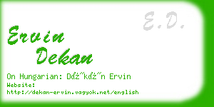 ervin dekan business card